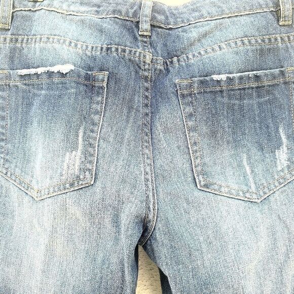 Joe Fresh Distressed Boy Friend  Boot Cut Blue Denim Jeans  25 - Picture 4 of 6